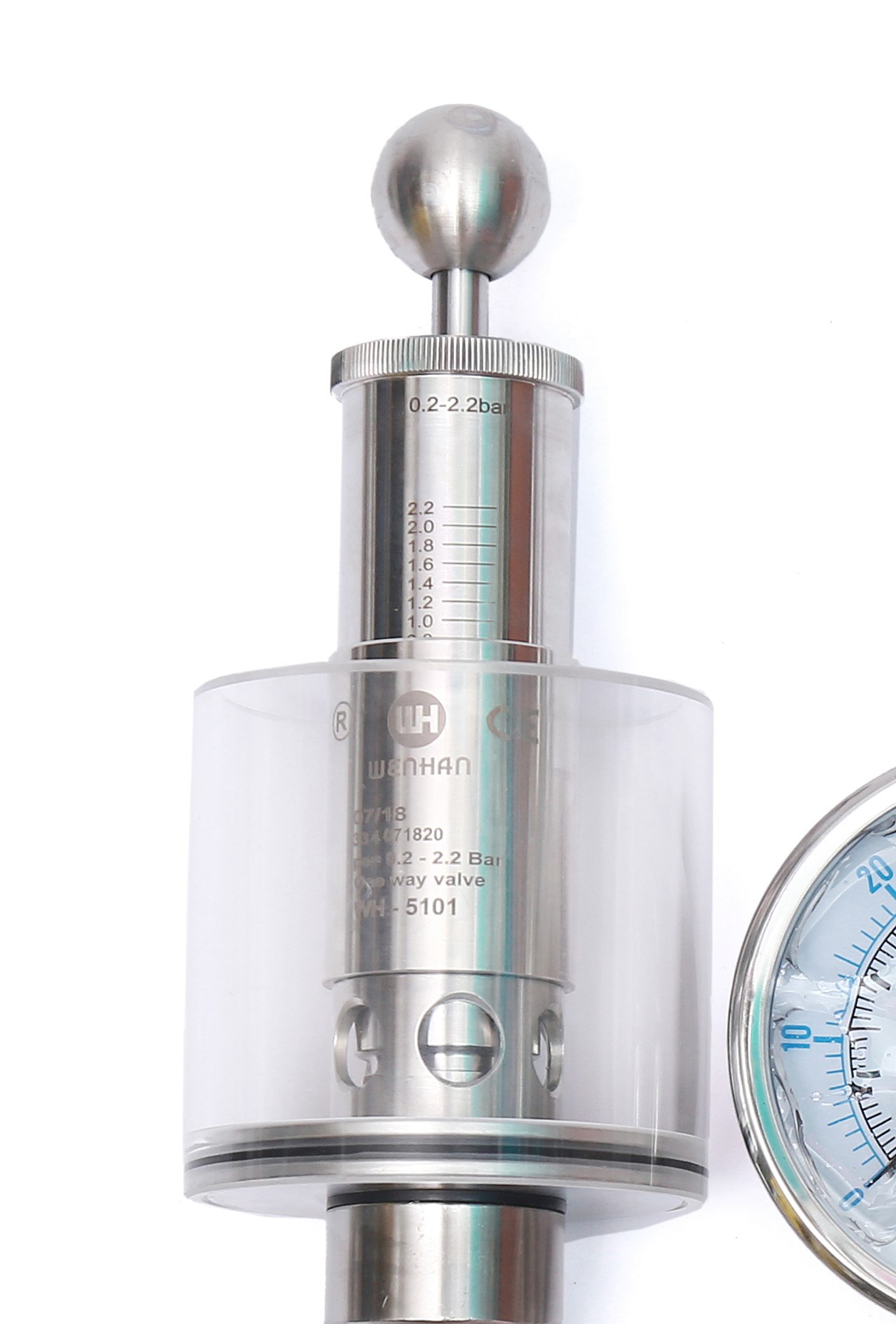 5101B二氧化碳調(diào)壓閥Φ100表盤